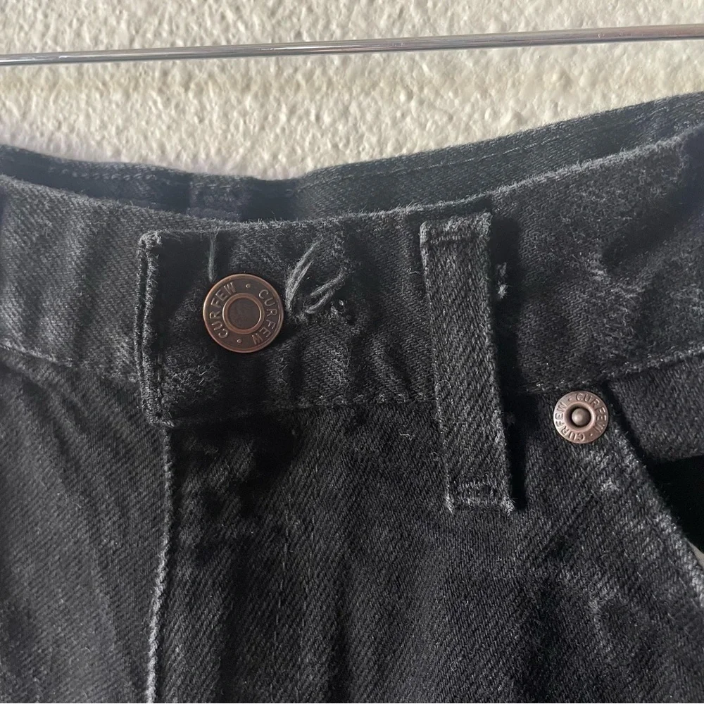 Vintage Curfew Tapered Jeans Girls 14 Slim (23x26) Black Distressed Cotton